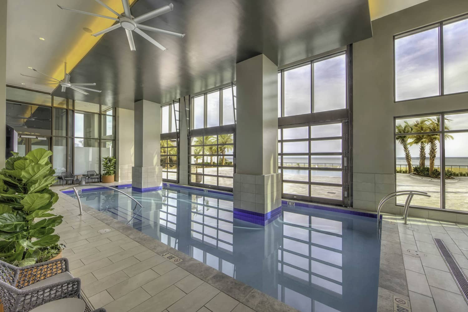 The indoor pool inside the Embassy Suites by Hilton Virginia Beach Oceanfront Resort