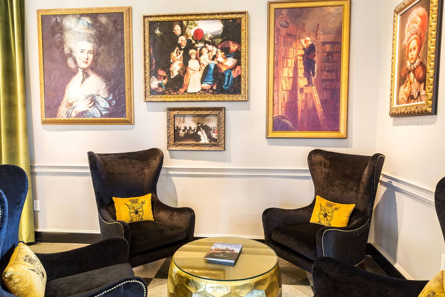 The interior lounge inside The Raleigh Room