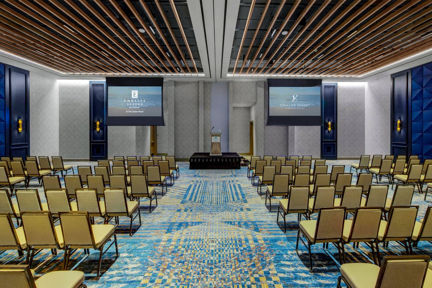 Example of a meeting at the Marriott Mainsail Ballroom