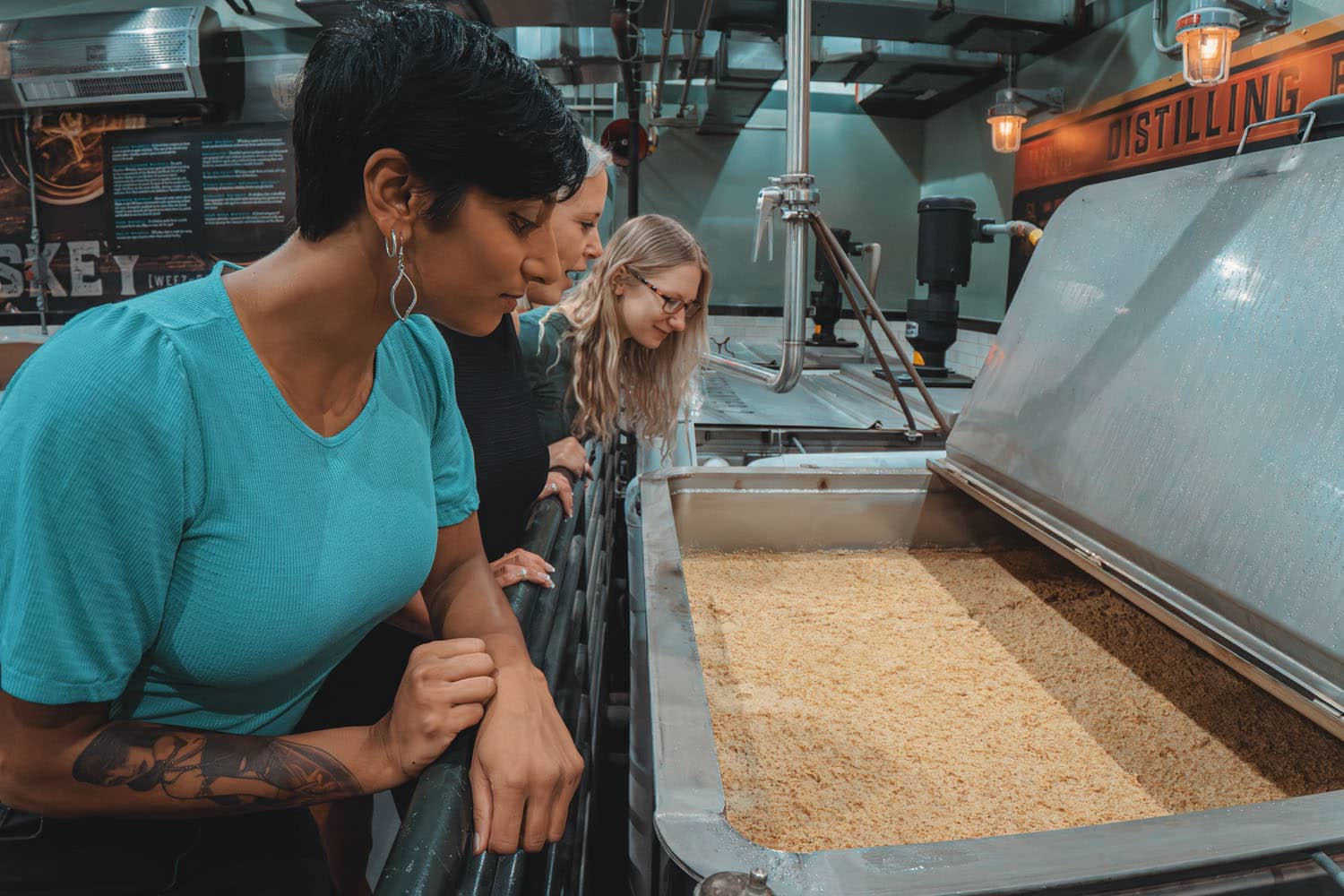 A group tour inside Tarnished Truth Distilling Company