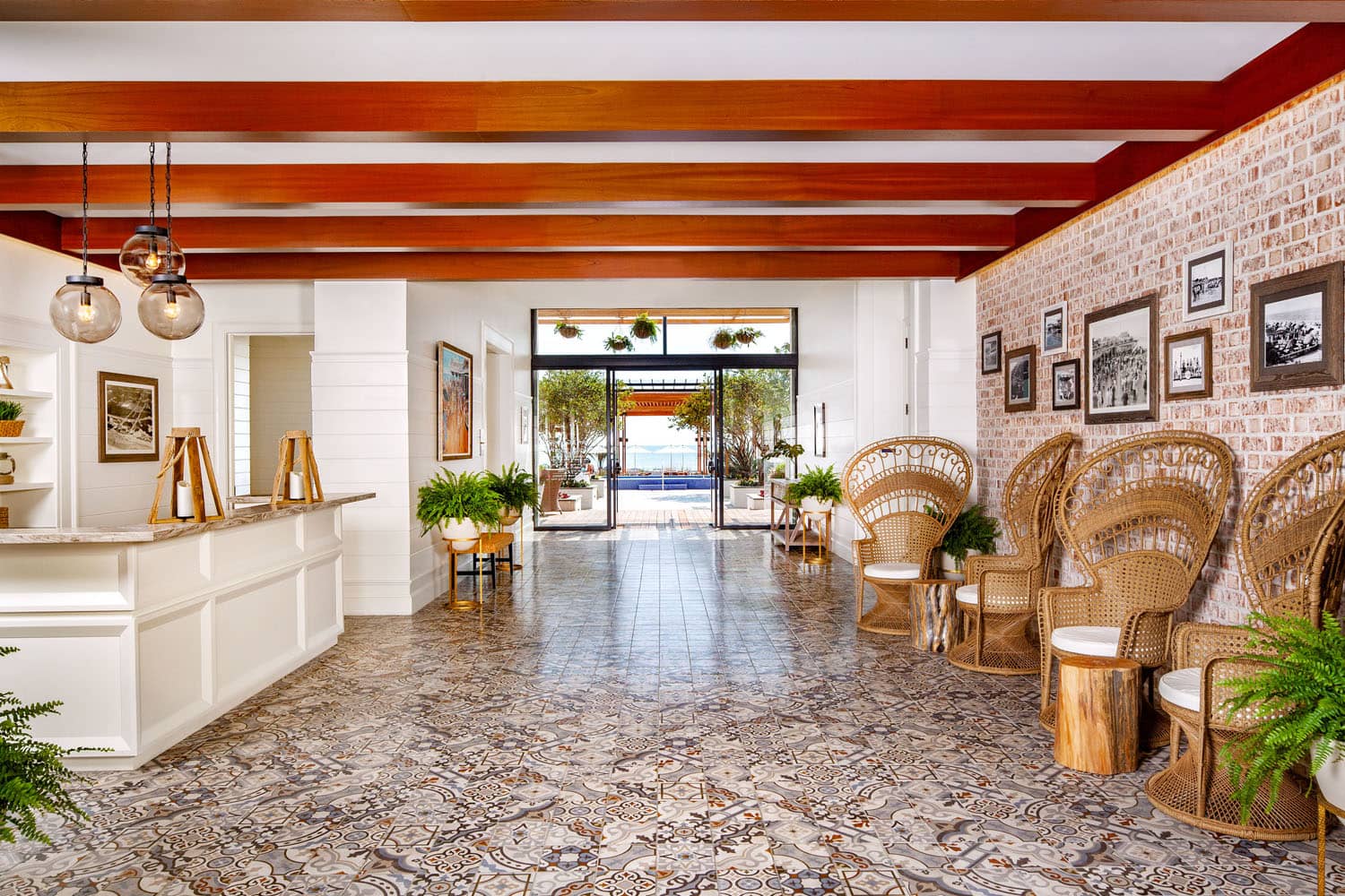 The interior lobby entrance of the Cavalier Beach Club