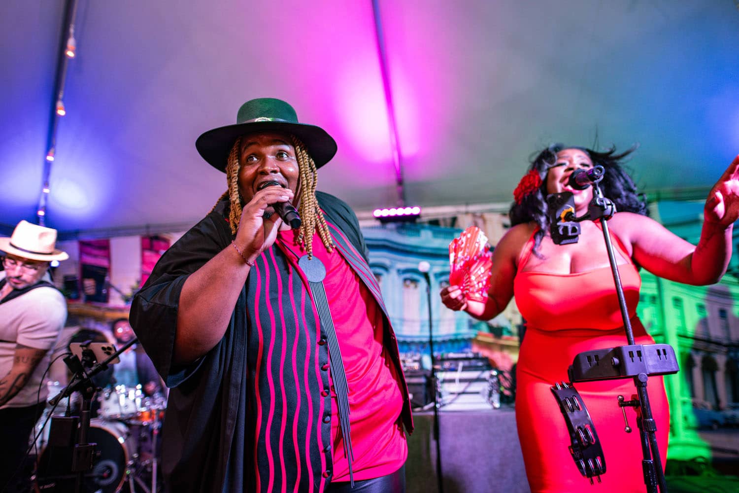 BJ Griffin performing live music on a stage at The Cavalier