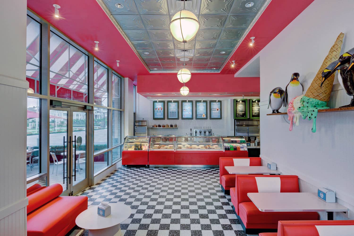 The interior of We Scream Ice Cream & Coffee Shop at the Cavalier Resort