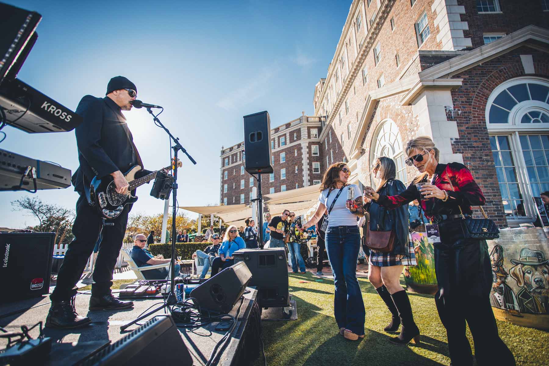 A live concert outside The Historic Cavalier Hotel