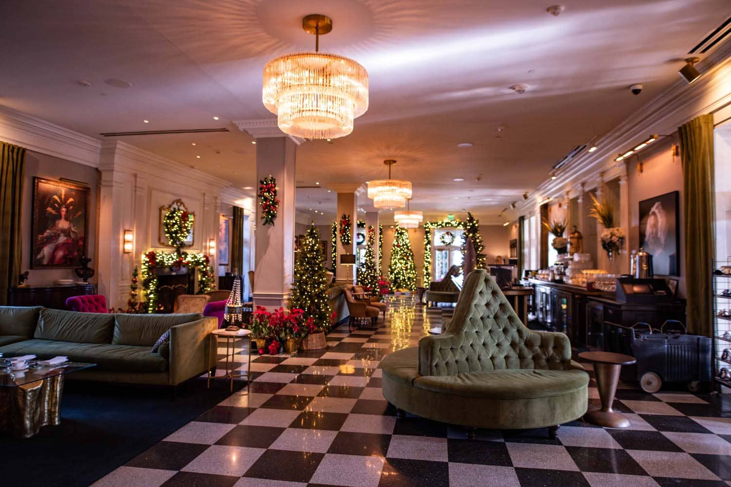 Afternoon Tea inside The Raleigh Room during the holidays