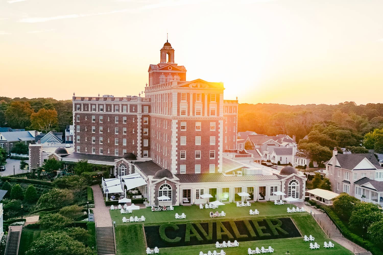 The Historic Cavalier Hotel at sunset