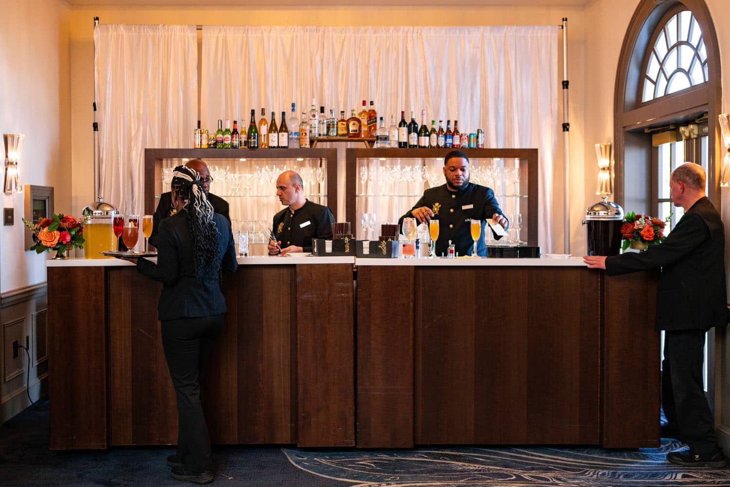 A Thanksgiving dining buffet at The Historic Cavalier Hotel's Crystal Ballroom
