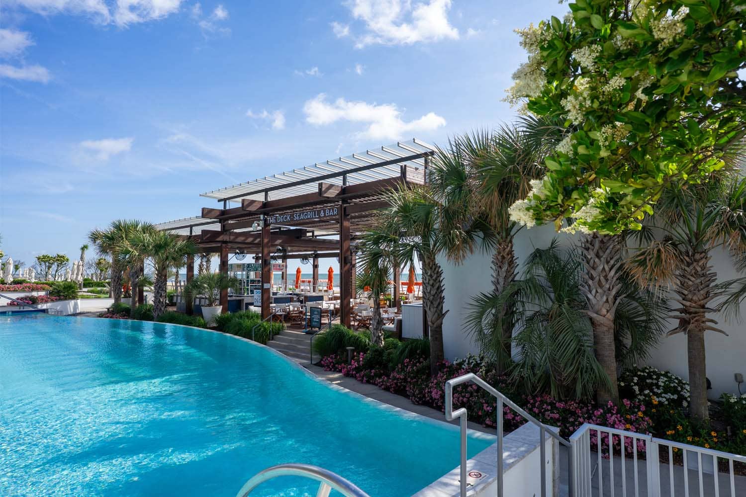 The exterior entrance to The Deck Seaside Bar & Grill