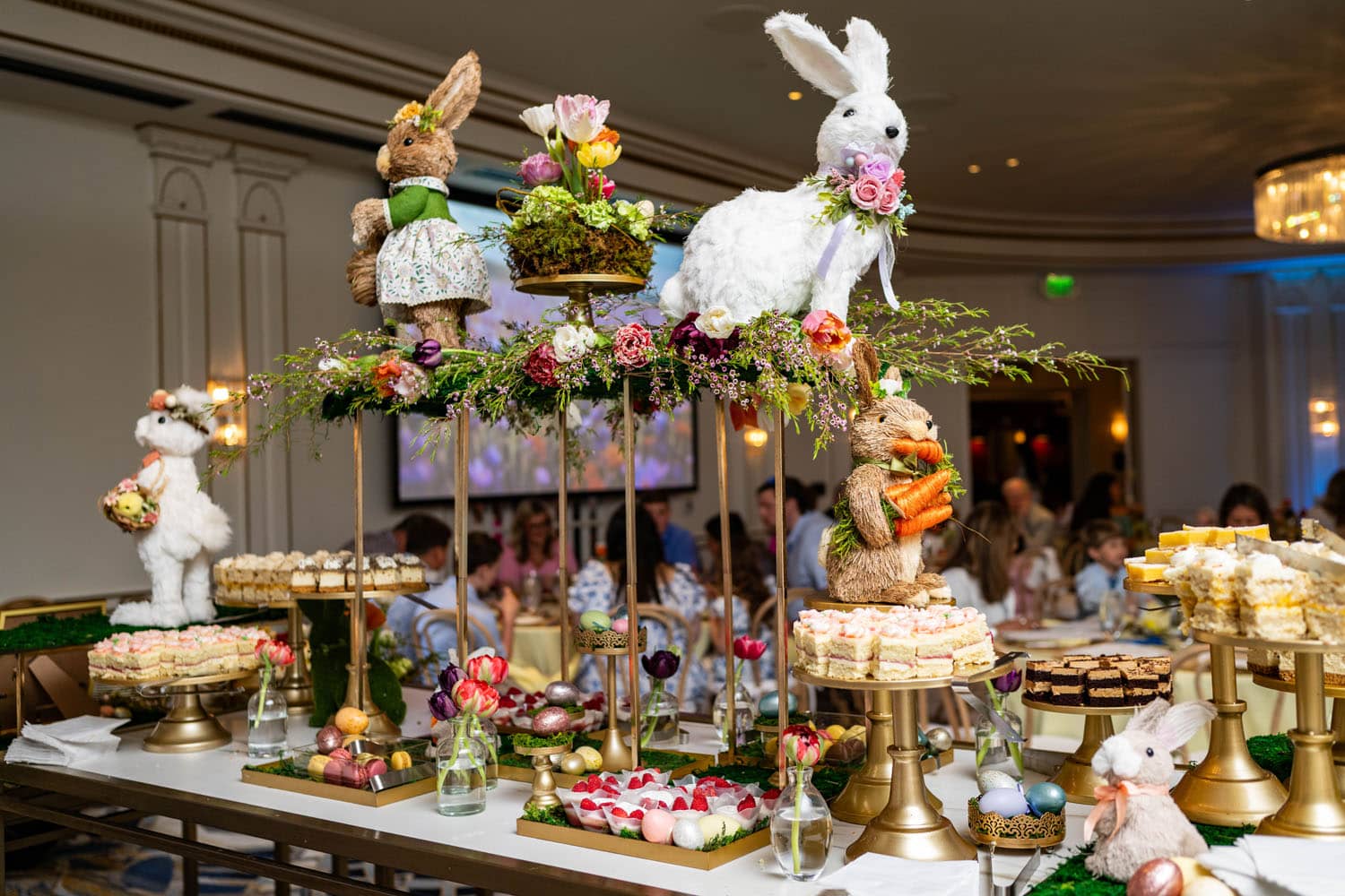 An Easter buffet inside The Cavalier Hotel Crystal Ballroom