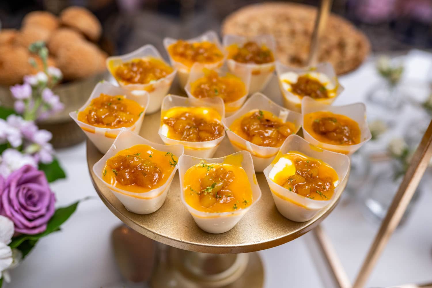 A close-up of sweet desserts on a table
