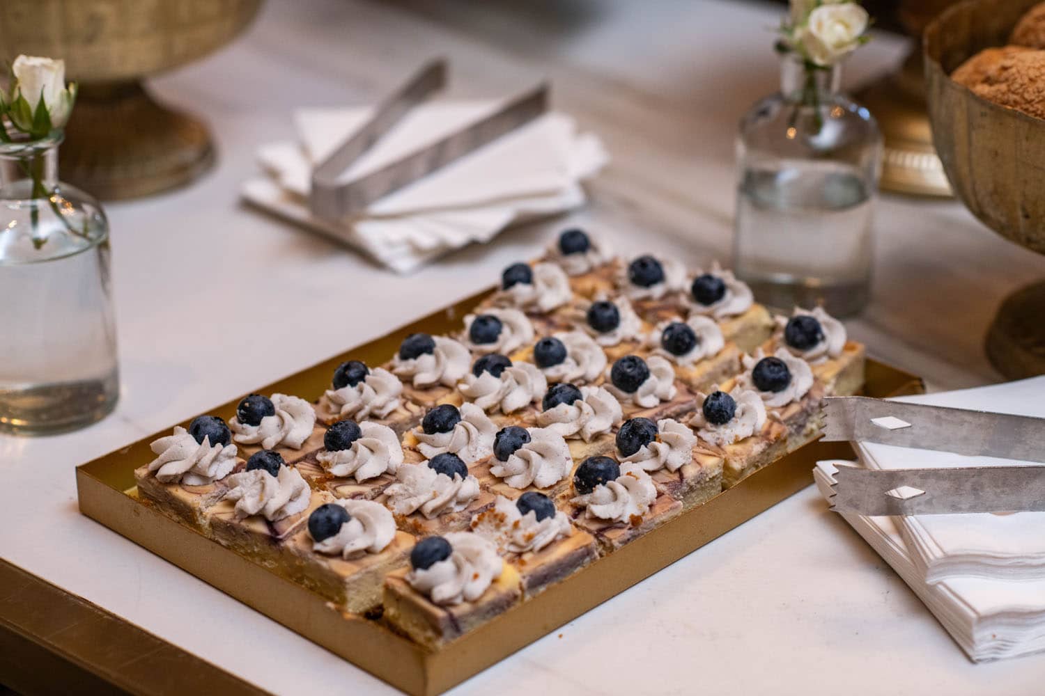 A close-up of sweet desserts on a table