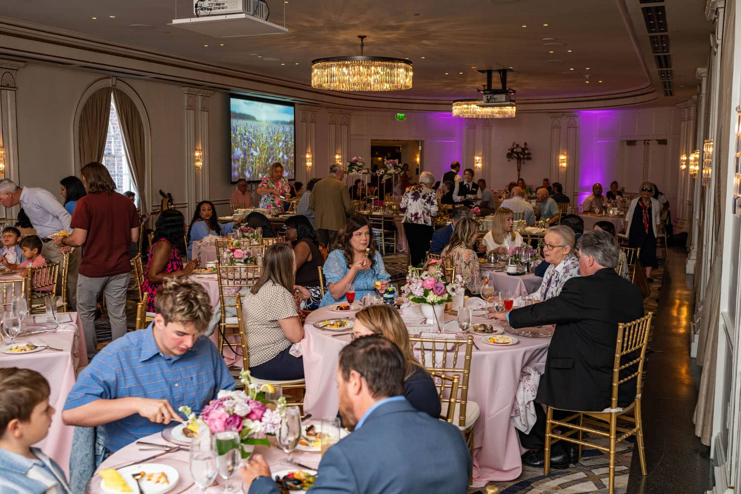 Mother's Day brunch inside the Crystal Ballroom at The Historic Cavalier Hotel