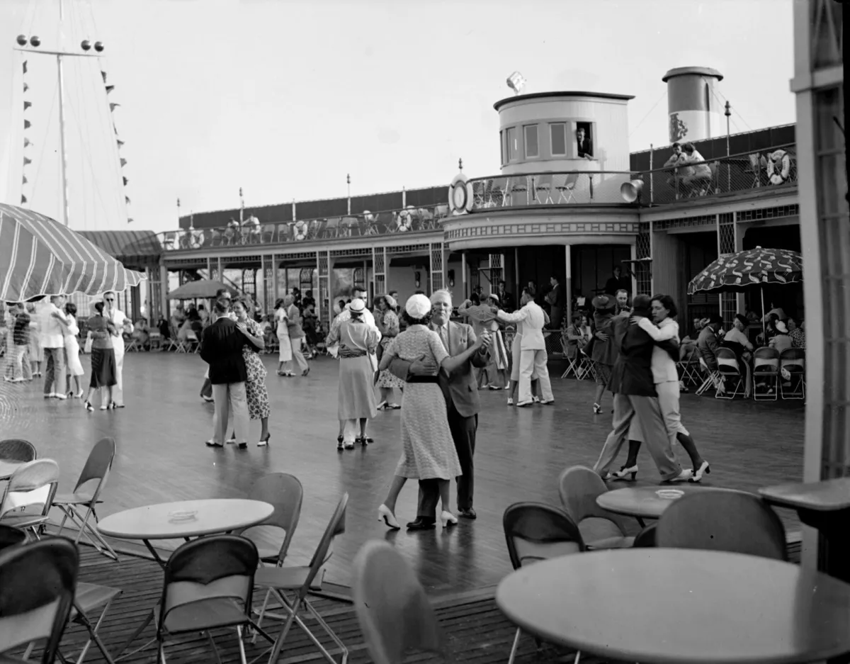 Historic photo of a dance event at the Cavalier Beach Club
